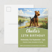 Welsh Terrier op de uitkijk Uitnodiging Briefkaart (Voorkant / Achterkant)