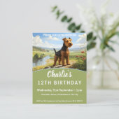 Welsh Terrier op de uitkijk Uitnodiging Briefkaart (Staand voorkant)