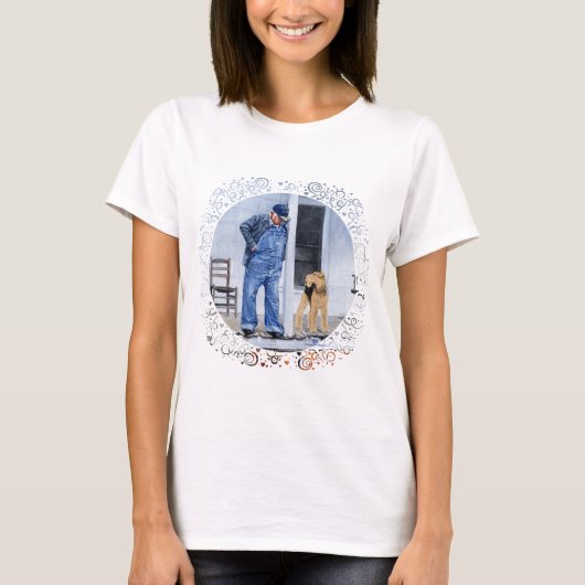 Welsh Terrier op de veranda T-shirt (Voorkant)