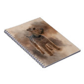 Welsh Terrier op een gemottled bruine achtergrond Notitieboek (Rechterzijde)