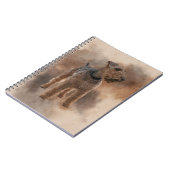 Welsh Terrier op een gemottled bruine achtergrond Notitieboek (Linkerzijde)