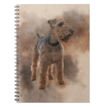 Welsh Terrier op een gemottled bruine achtergrond