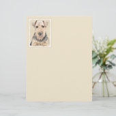 Welsh Terrier Painting - Cute Original Dog Art (Staand voorkant)