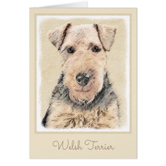 Welsh Terrier Painting - Cute Original Dog Art (Voorkant)