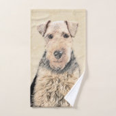 Welsh Terrier Painting - Cute Original Dog Art Bad Handdoek (Handdoek)