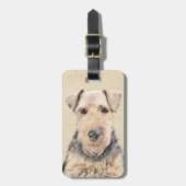 Welsh Terrier Painting - Cute Original Dog Art Bagagelabel (Voorkant verticaal)