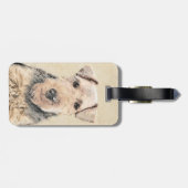 Welsh Terrier Painting - Cute Original Dog Art Bagagelabel (Achterkant horizontaal)