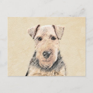 Welsh Terrier Painting - Cute Original Dog Art Briefkaart