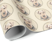 Welsh Terrier Painting - Cute Original Dog Art Cadeaupapier (Rol Hoek)