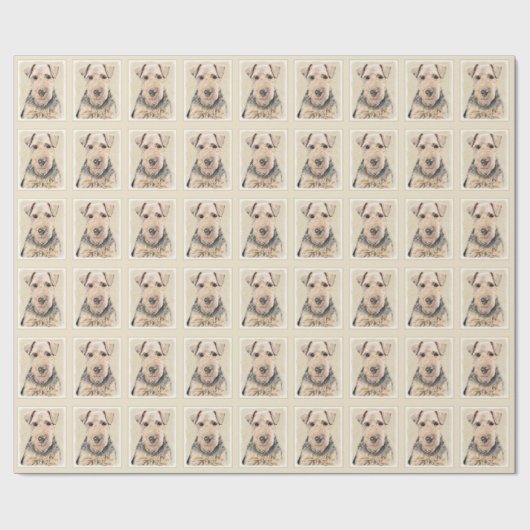 Welsh Terrier Painting - Cute Original Dog Art Cadeaupapier (Vlak)