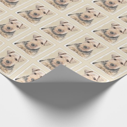 Welsh Terrier Painting - Cute Original Dog Art Cadeaupapier (Hoek)