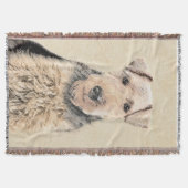 Welsh Terrier Painting - Cute Original Dog Art Deken (Voorkant)