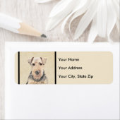 Welsh Terrier Painting - Cute Original Dog Art Etiket (Insitu)