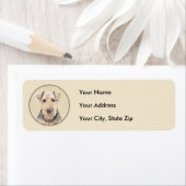 Welsh Terrier Painting - Cute Original Dog Art Etiket (Insitu)