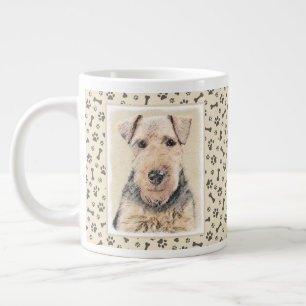 Welsh Terrier Painting - Cute Original Dog Art Grote Koffiekop