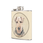Welsh Terrier Painting - Cute Original Dog Art Heupfles (Links)