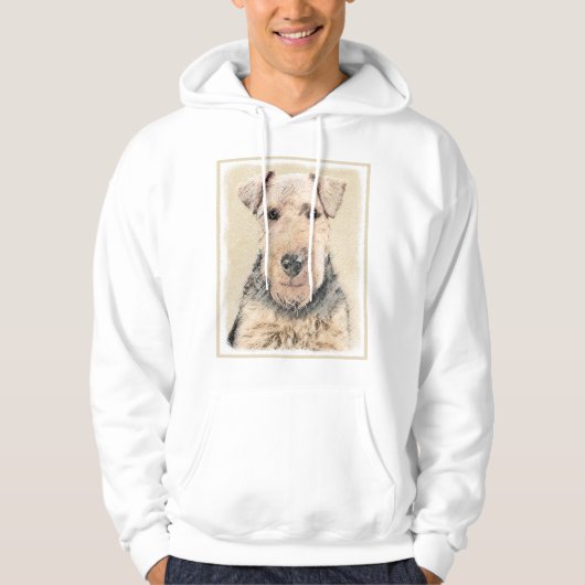 Welsh Terrier Painting - Cute Original Dog Art Hoodie (Voorkant)