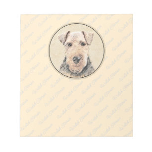 Welsh Terrier Painting - Cute Original Dog Art Notitieblok