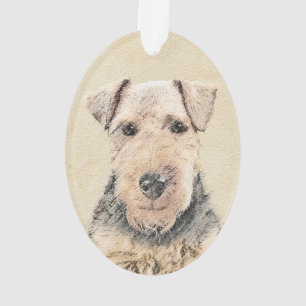 Welsh Terrier Painting - Cute Original Dog Art Ornament