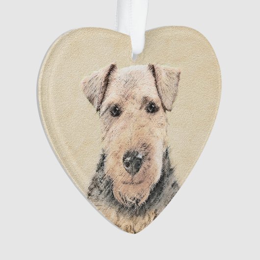 Welsh Terrier Painting - Cute Original Dog Art Ornament (voorkant)