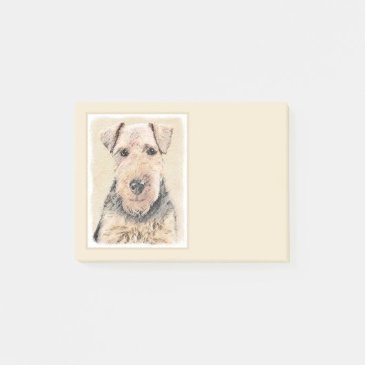 Welsh Terrier Painting - Cute Original Dog Art Post-it® Notes (Voorkant)