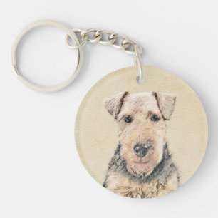 Welsh Terrier Painting - Cute Original Dog Art Sleutelhanger