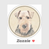 Welsh Terrier Painting - Cute Original Dog Art Sticker (Vel)