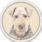 Welsh Terrier Painting - Cute Original Dog Art Sticker (Voorkant)