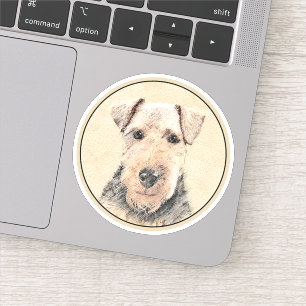 Welsh Terrier Painting - Cute Original Dog Art Sticker