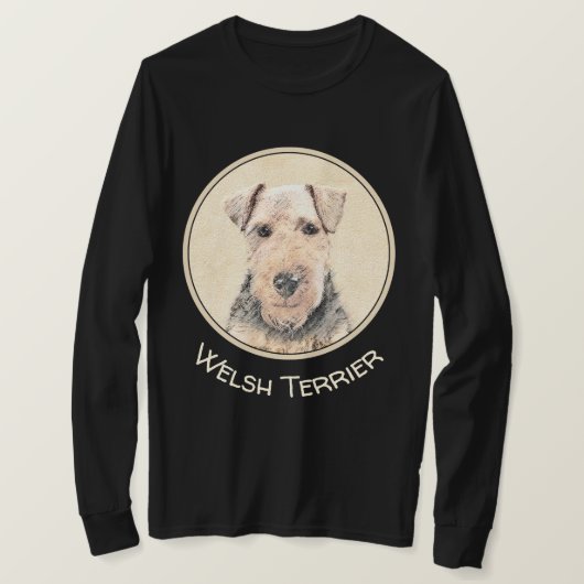 Welsh Terrier Painting - Cute Original Dog Art T-shirt (Design voorkant)