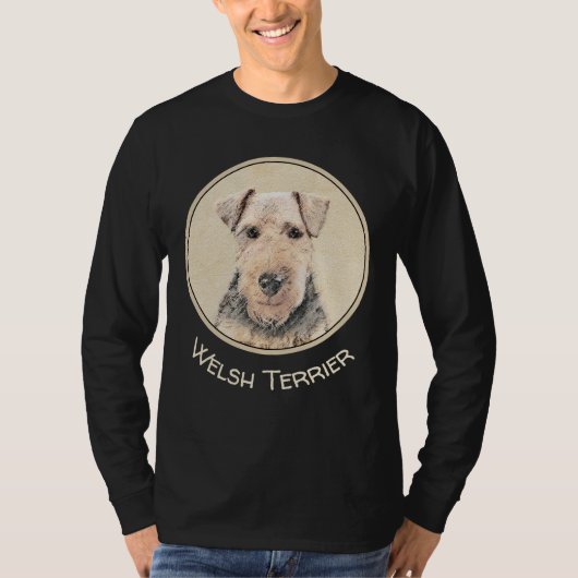 Welsh Terrier Painting - Cute Original Dog Art T-shirt (Voorkant)