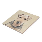Welsh Terrier Painting - Cute Original Dog Art Tegeltje (Zijkant)