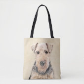Welsh Terrier Painting - Cute Original Dog Art Tote Bag (Voorkant)