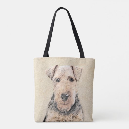 Welsh Terrier Painting - Cute Original Dog Art Tote Bag (Achterkant)