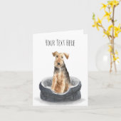 Welsh Terrier Personalized Wenskaart Kaart (Gele Bloem)