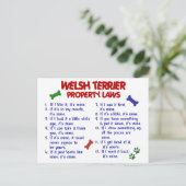 WELSH TERRIER Property Laws 2 Briefkaart (Staand voorkant)