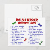 WELSH TERRIER Property Laws 2 Briefkaart (Voorkant / Achterkant)