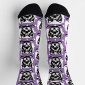 Welsh Terrier Puppy Paarse Stippen Thema Sokken (Top)