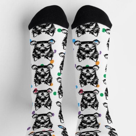 Welsh Terrier Puppy Poka Stippen Persoonlijk Thema Sokken (Top)