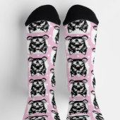 Welsh Terrier Puppy Roze Stippen Thema Sokken (Top)