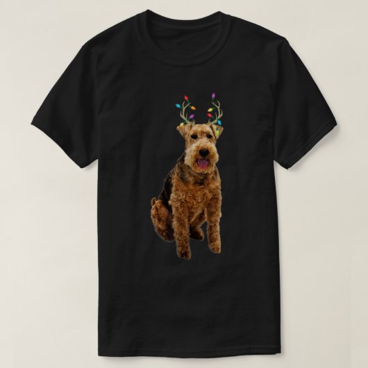 Welsh Terrier Reindeer Kersthond T-shirt (Design voorkant)