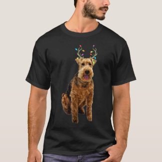Welsh Terrier Reindeer Kersthond T-shirt