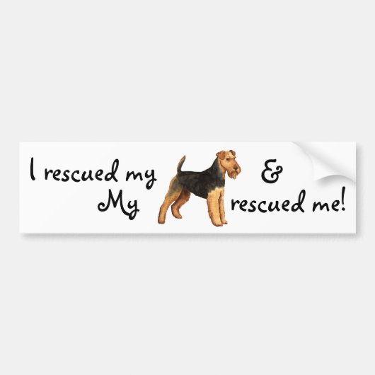 Welsh Terrier Rescue Bumpersticker (Voorkant)