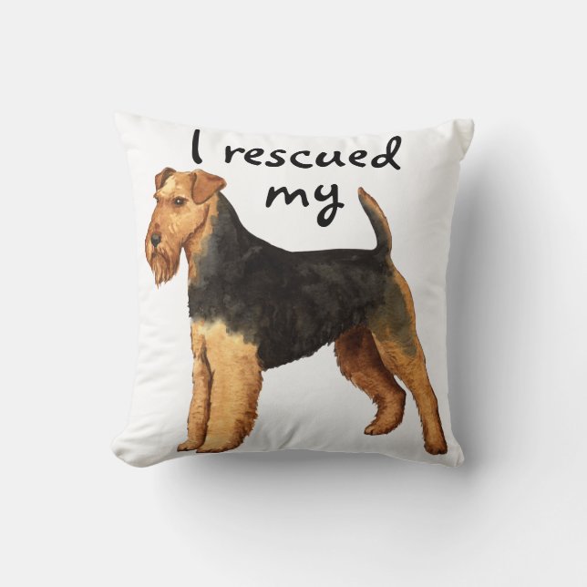 Welsh Terrier Rescue Kussen (Voorkant)