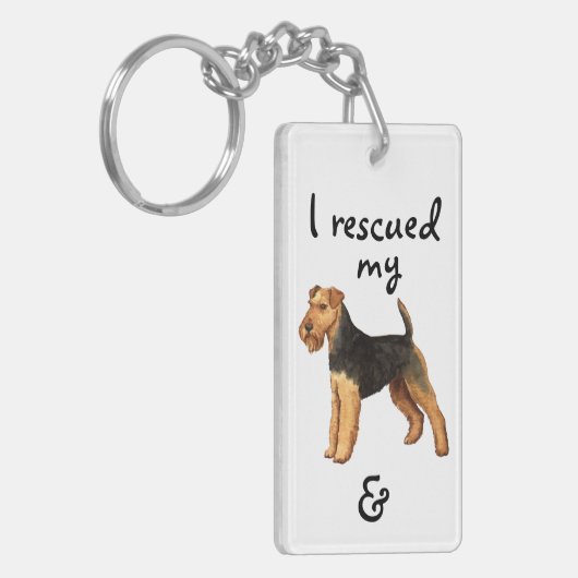 Welsh Terrier Rescue Sleutelhanger (Voorkant Links)