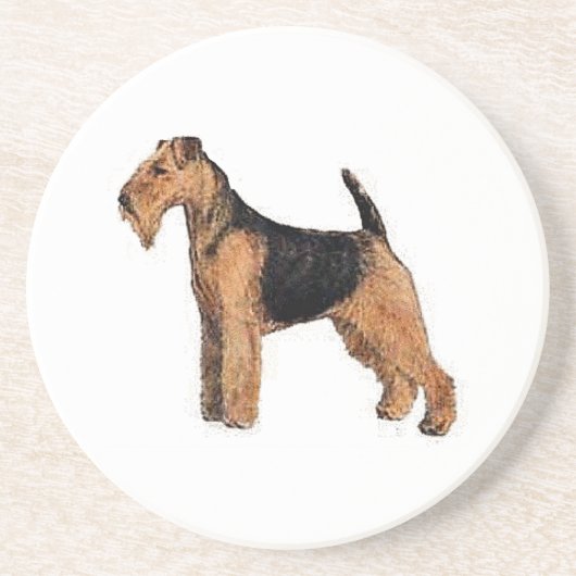 Welsh Terrier Sandstone Onderzetter (Voorkant)