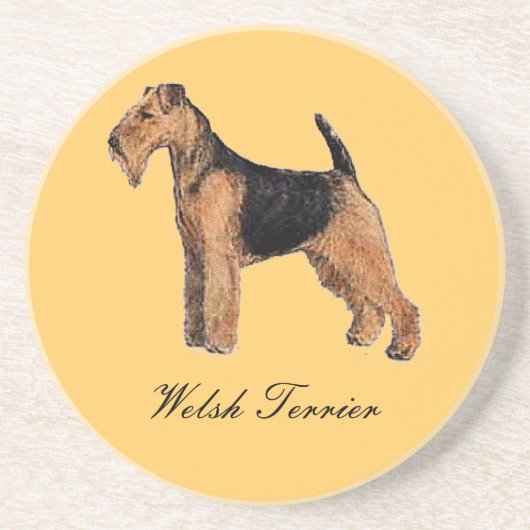 Welsh Terrier Sandstone Onderzetter (Voorkant)