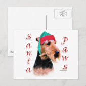 Welsh Terrier Santa Paws Feestdagenkaart (Voorkant / Achterkant)