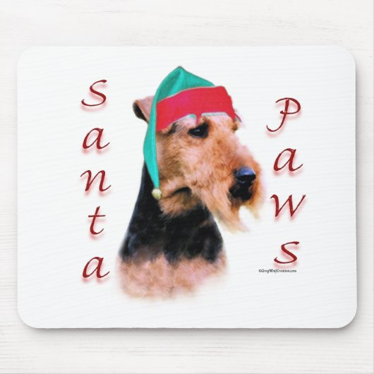 Welsh Terrier Santa Paws Muismat (Voorkant)