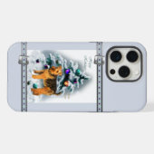 Welsh Terrier Schattige Blauw Kerst Feestdagen iPhone Hoesje (Achterkant horizontaal)